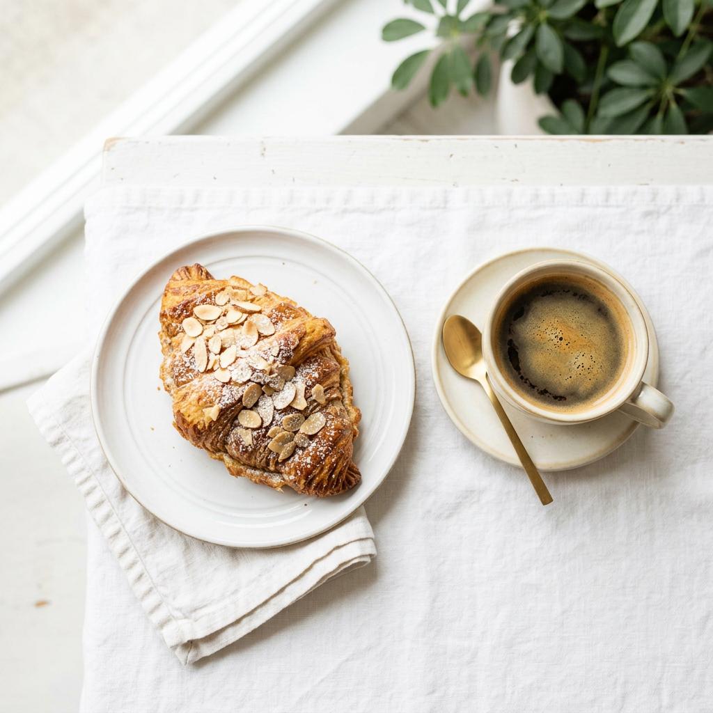 Fresh almond croissant