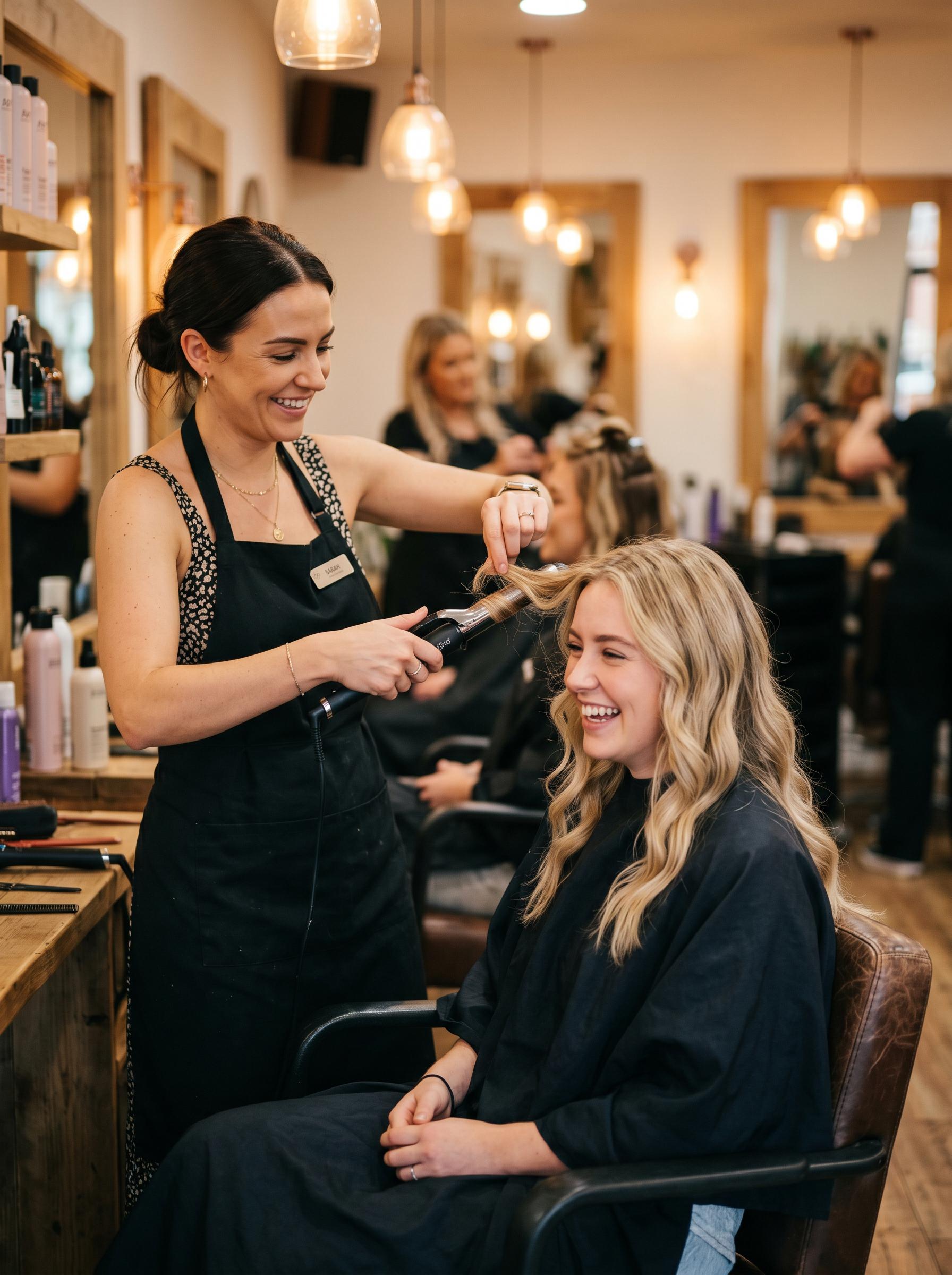 Hair stylist at work